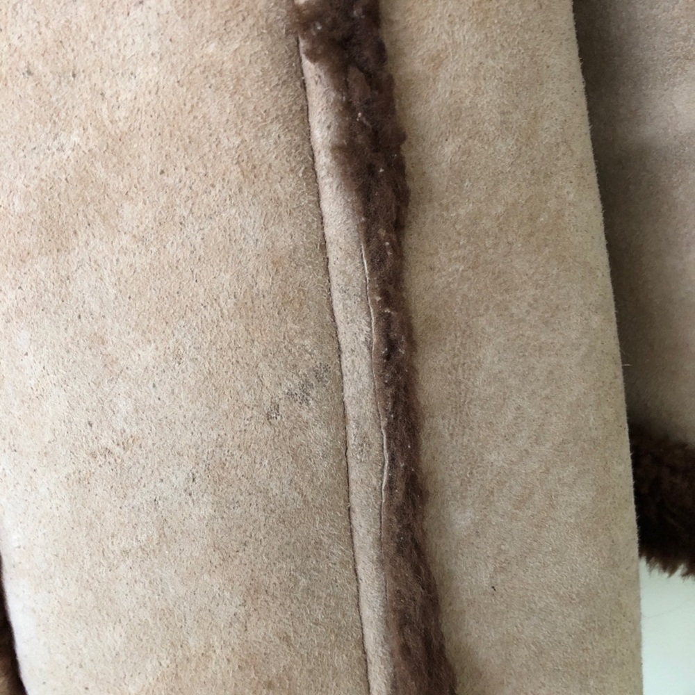 Vintage Sheepskin Shearling Coat with Hood Size 12 (See Description re Size) - Picture 6 of 16